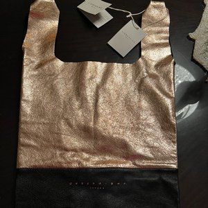 Liebeskind rose gold and black leather bag